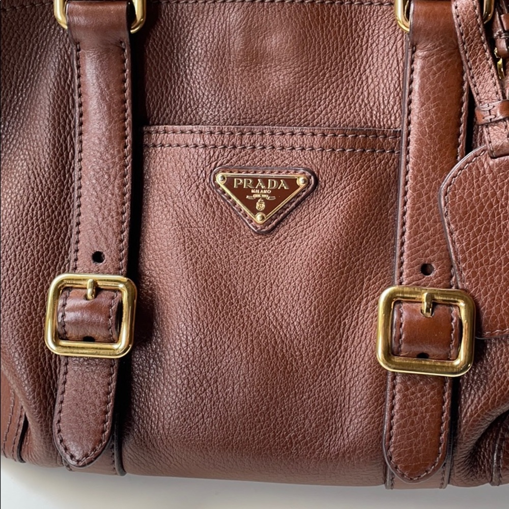 Prada classic brown leather handbag - Picture 6 of 16